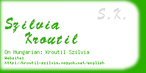 szilvia kroutil business card